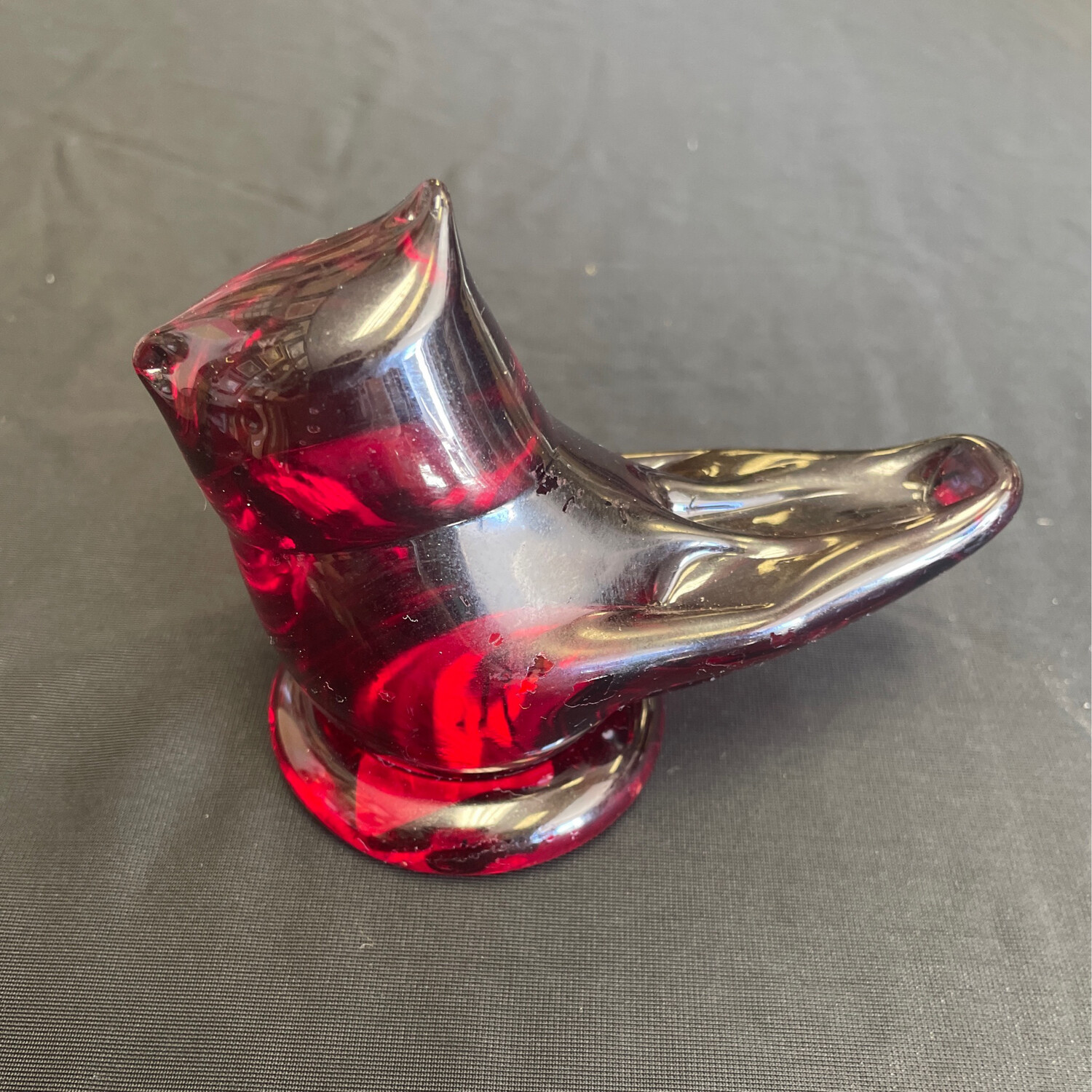 Ruby Red Art Glass Bird