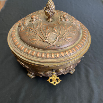 Boissier Paris Copper and Brass Round Jewelry Box