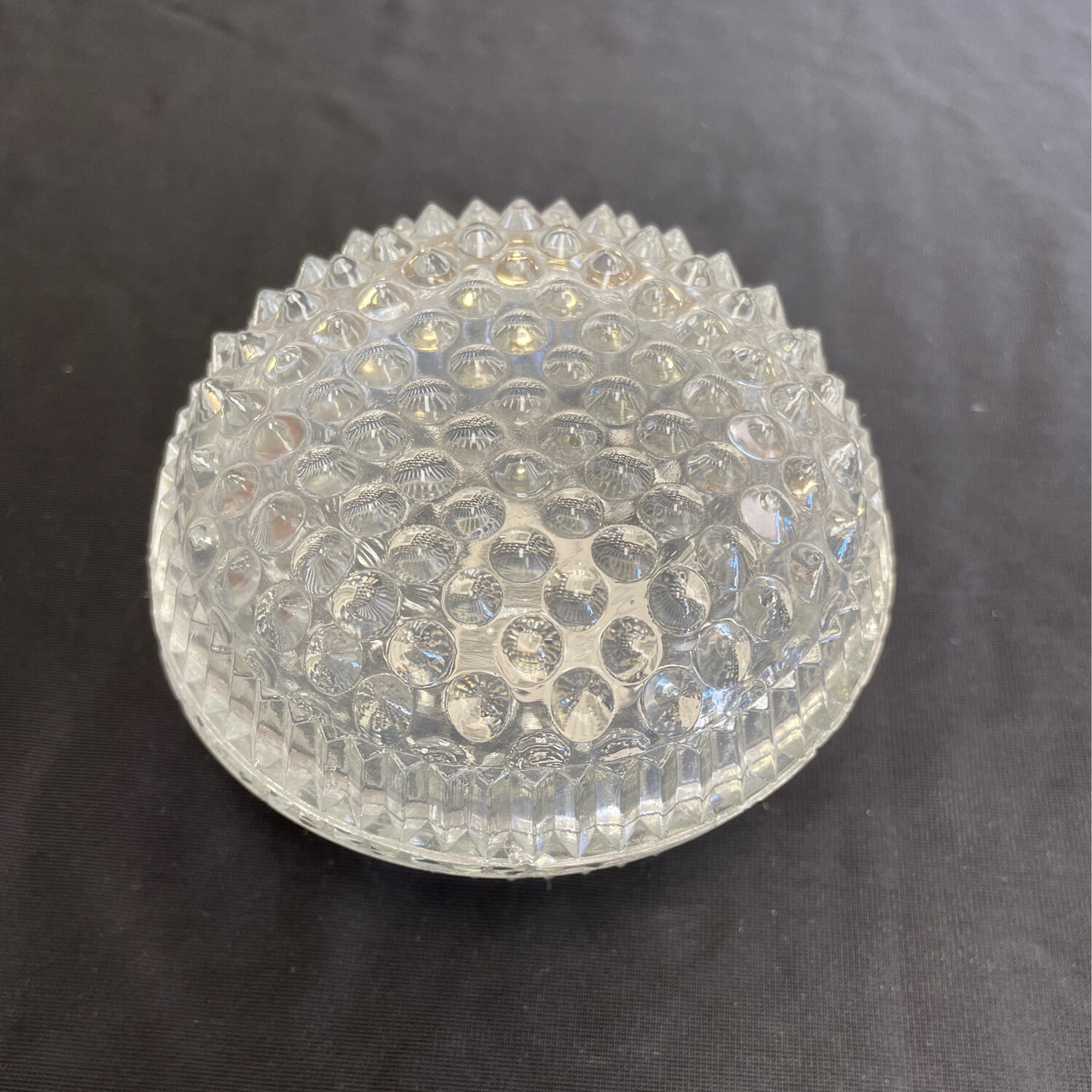 Vintage Round Cut Glass Trinket Dish