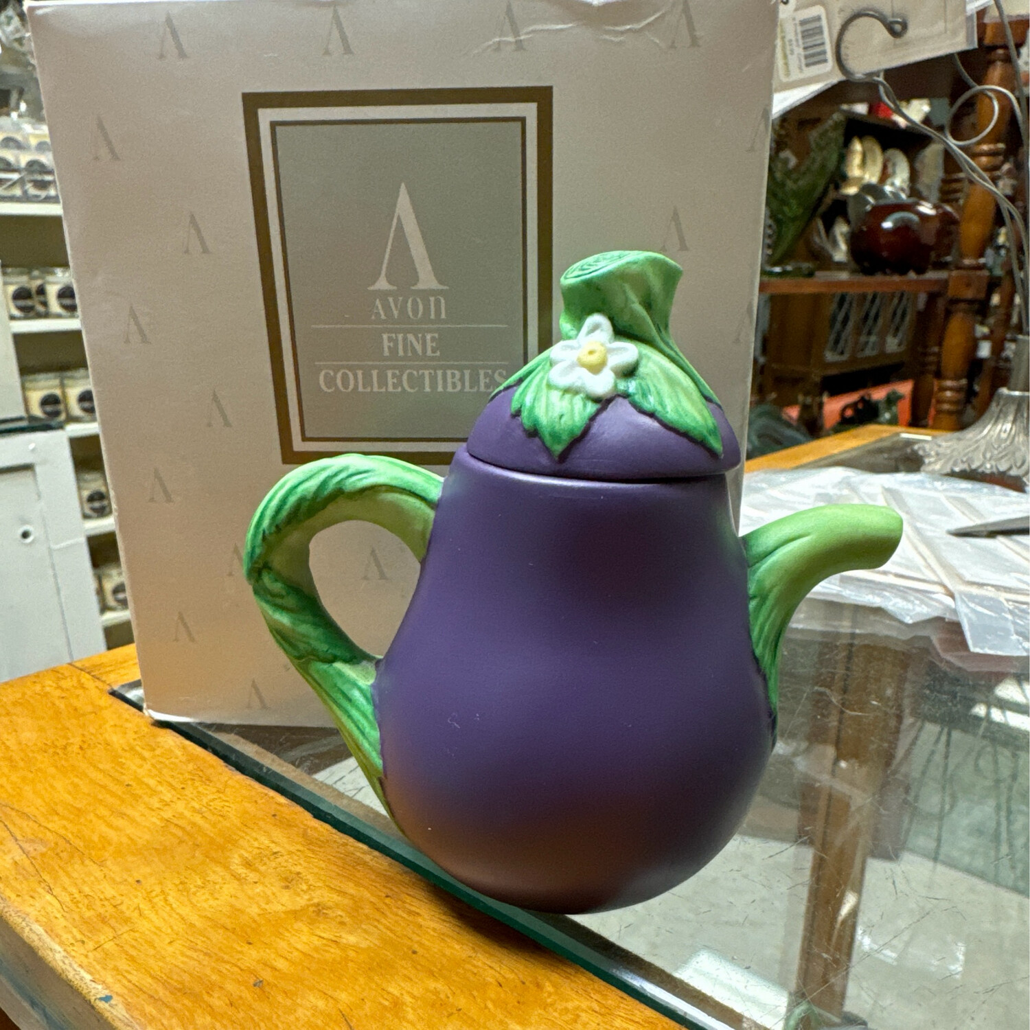 Avon Miniature Teapot "Eggplant"