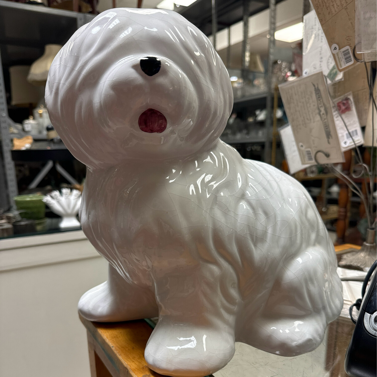 White Ceramic Sheepdog