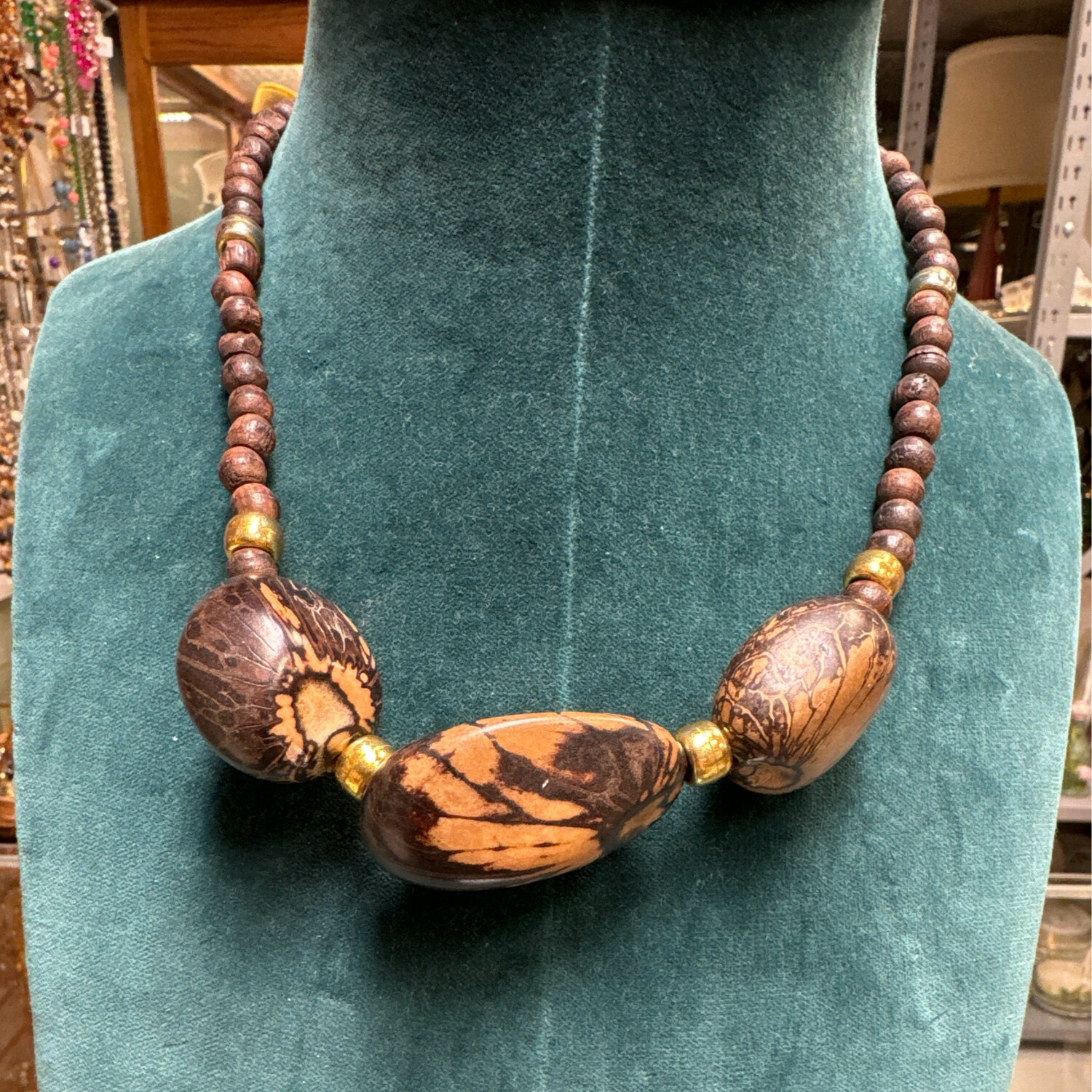 Large Wood Brown Beads