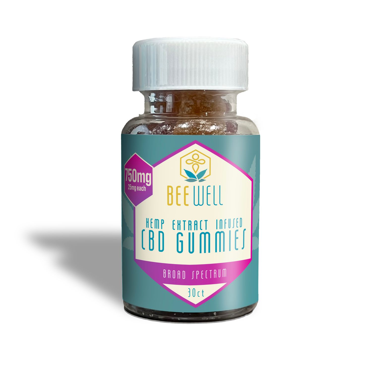 Bee Well CBD Broad Spectrum THC Free Gummies, Strength: 30ct 1500mg