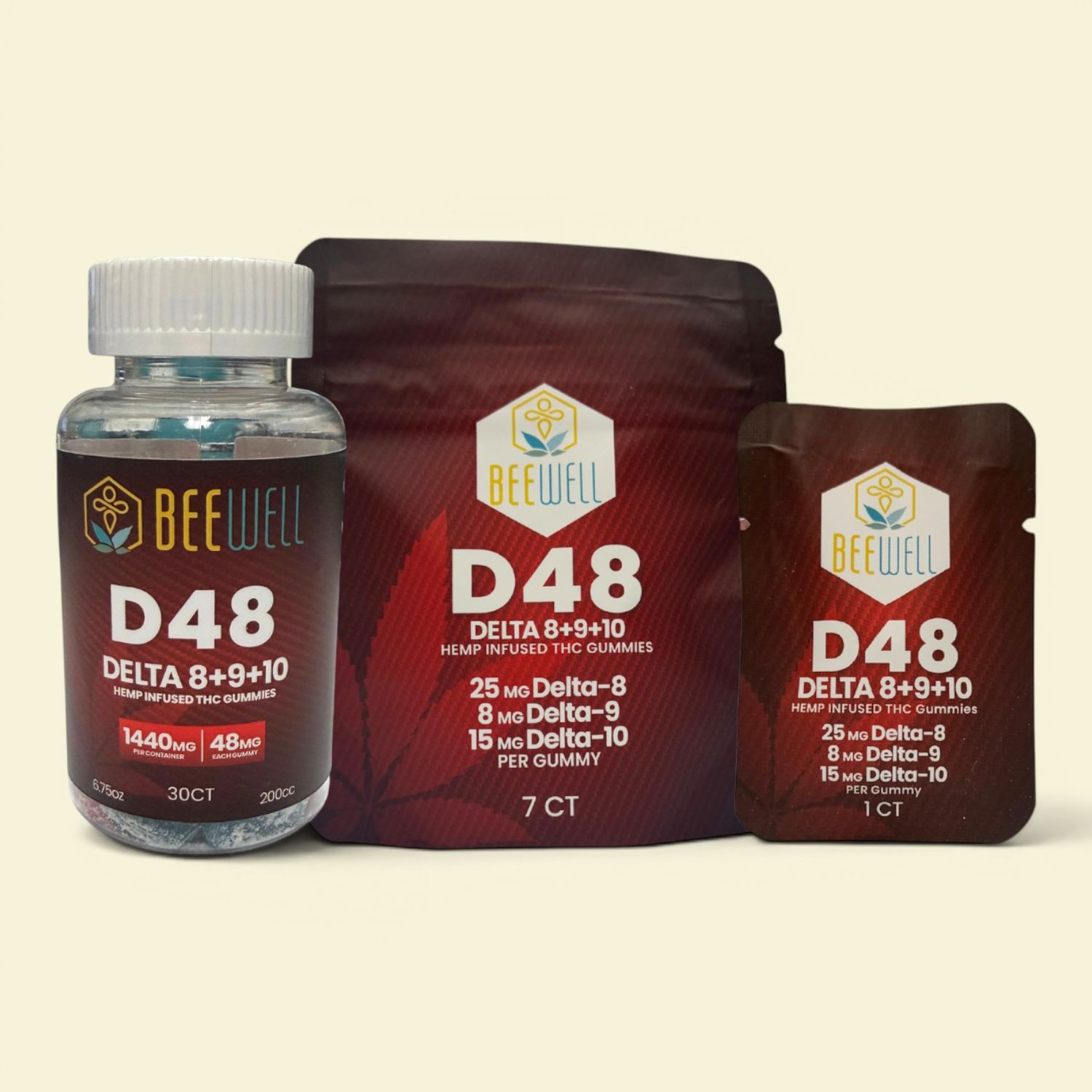 Bee Well CBD Recreational Gummies D48 (D8, D9, D10)