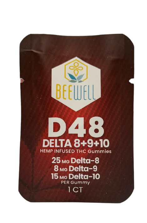 Bee Well CBD Recreational Gummies D48 (D8, D9, D10), Package Size: 1ct