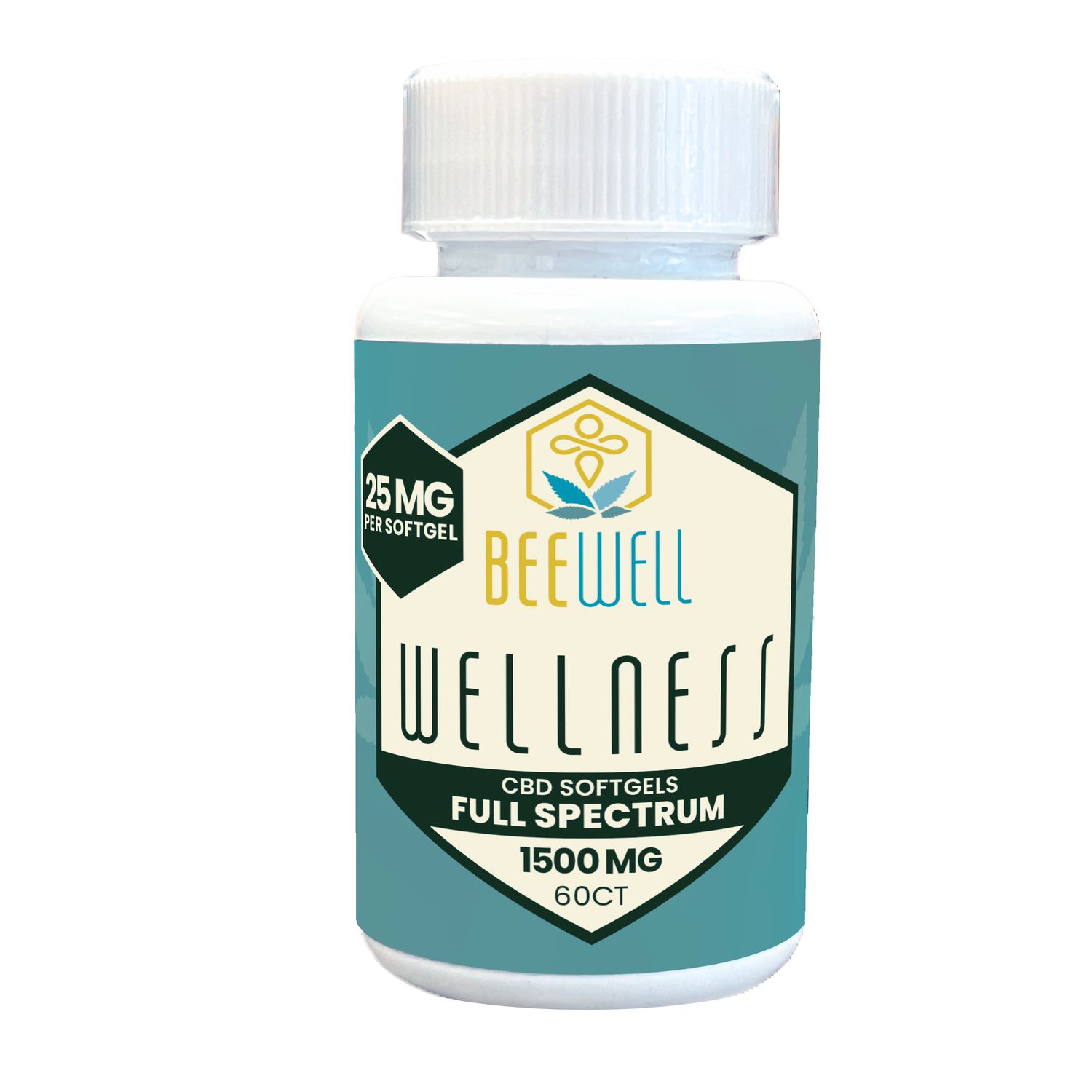 Bee Well CBD Wellness Softgels Full Spectrum (CBD), Package Size: 60ct