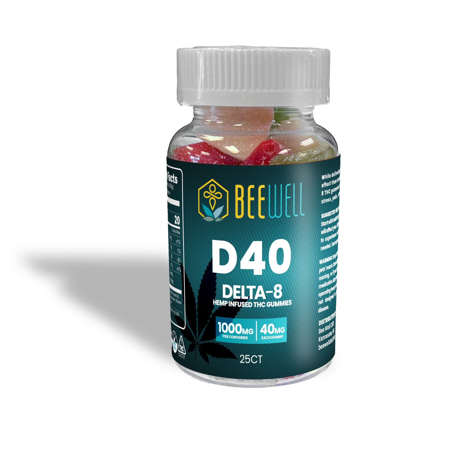 Bee Well CBD Recreational Gummies D40 (D8), Package Size: 25ct