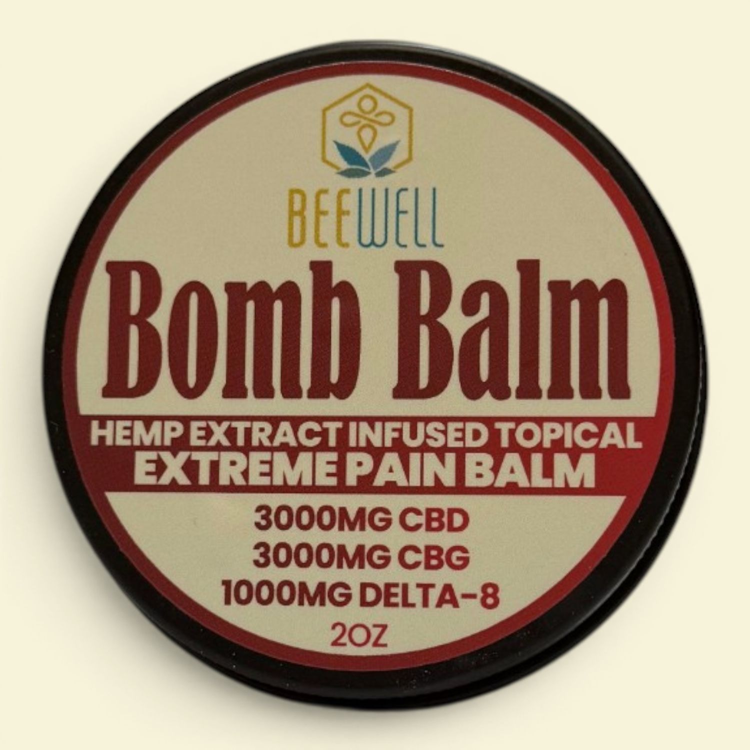 Bee Well CBD Functional Bomb Balm (CBD, CBG, D8) 0.5oz SMALL