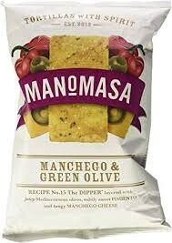 GF Tortilla Chips Manchego and Green Olive
