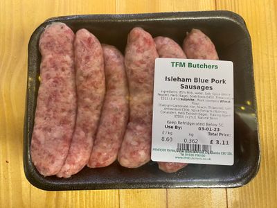 Pork Sausages (6's) Isleham Blue PER PACK