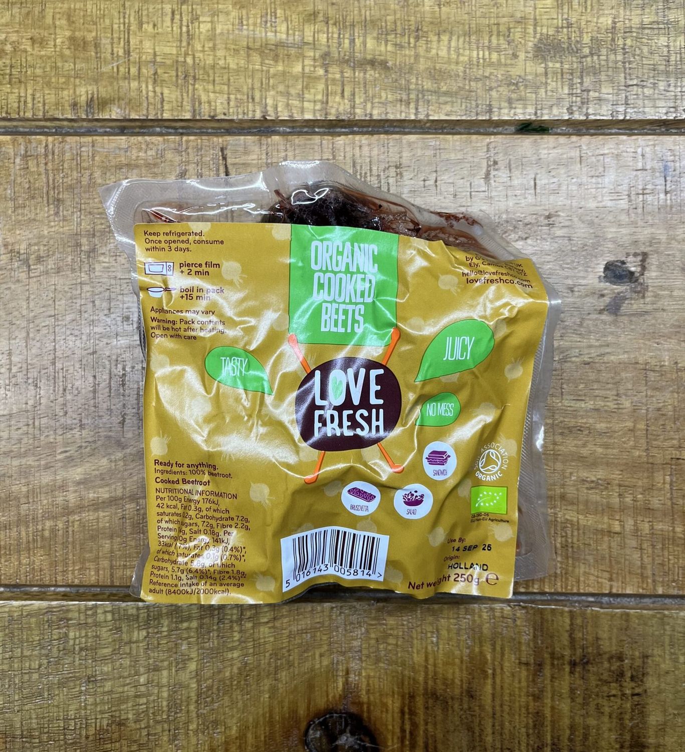 ORGANIC BEETROOT, TYPE: PREPACK