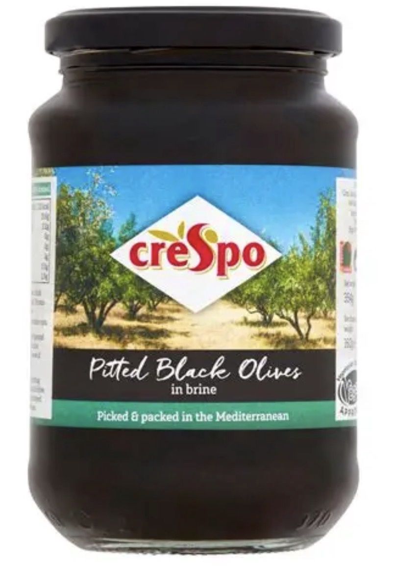 Pitted Black Olives in brine.