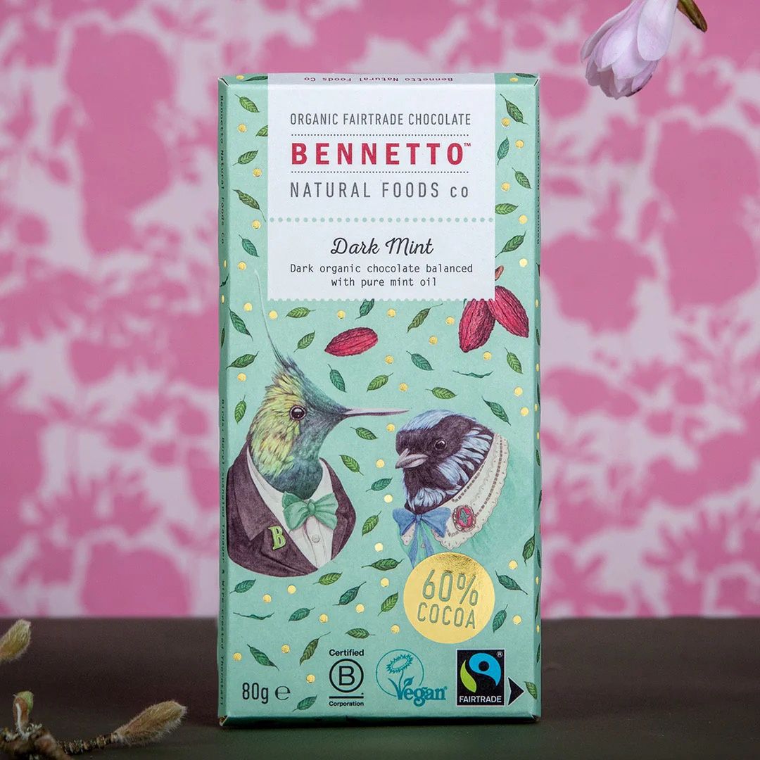 BENNETTO CHOCOLATE BAR, FLAVOUR: DARK MINT