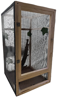 TERRARIO RUSTICO DE MADERA VERTICAL 70x40x40