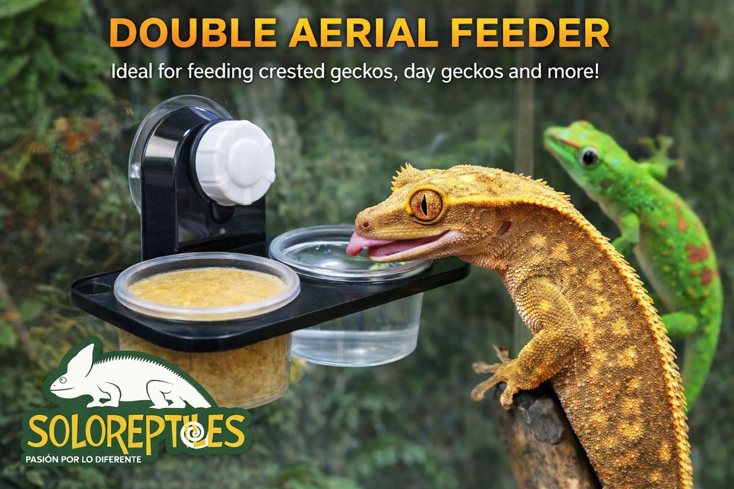 COMEDERO/BEBEDERO AEREO NEGRO DOBLE