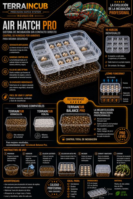 AIR HATCH PRO (Contenedor de incubación para huevos de reptil  16 slots)