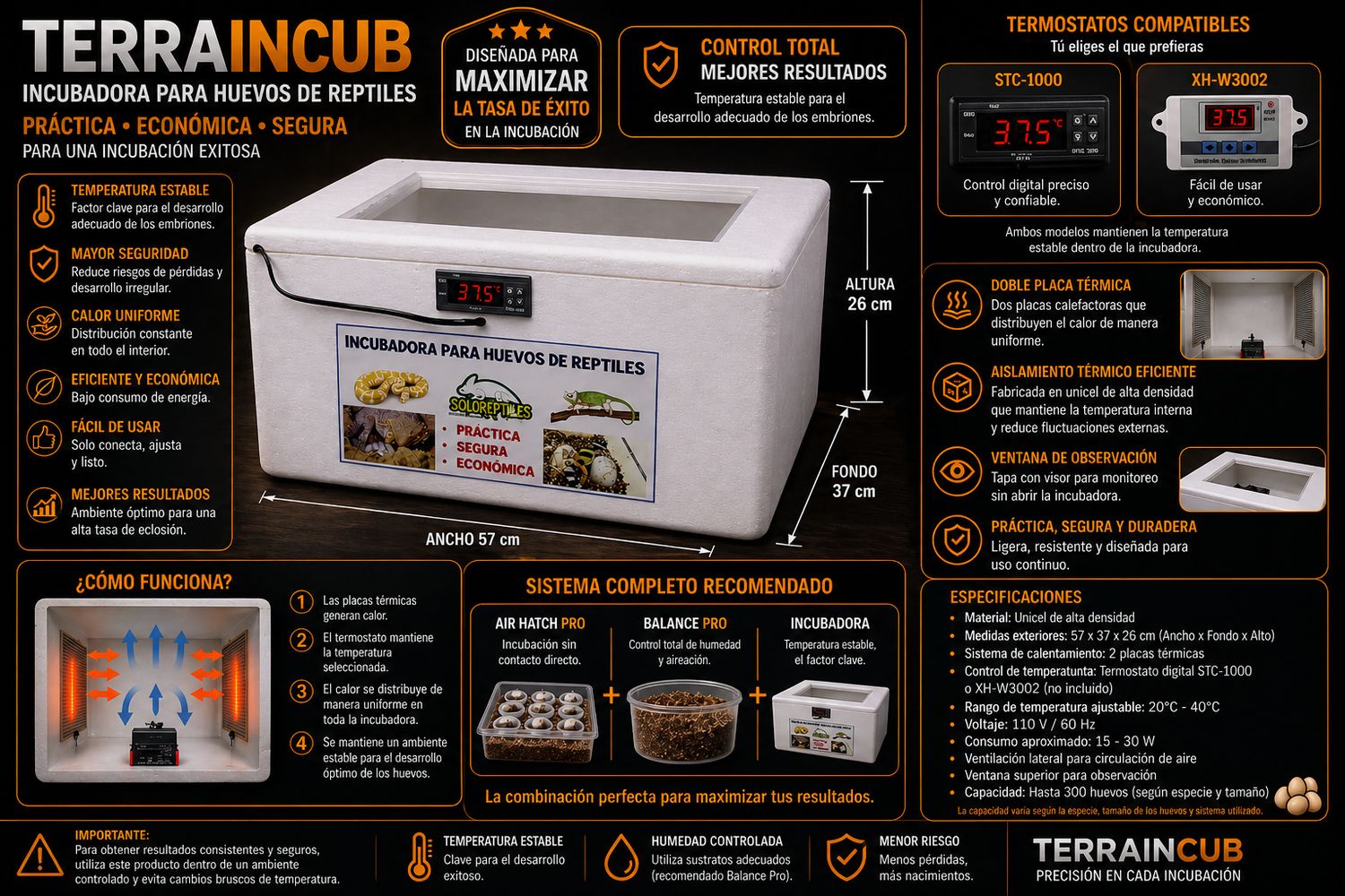 INCUBADORA PARA HUEVOS DE REPTILES