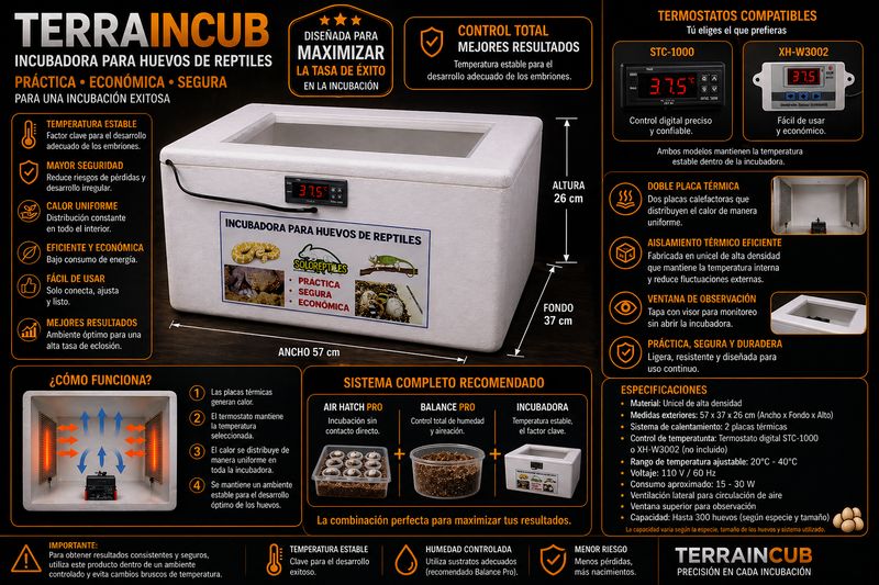INCUBADORA PARA HUEVOS DE REPTILES