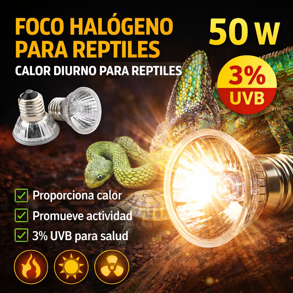 FOCO HALOGUENO 50W 3%UVB