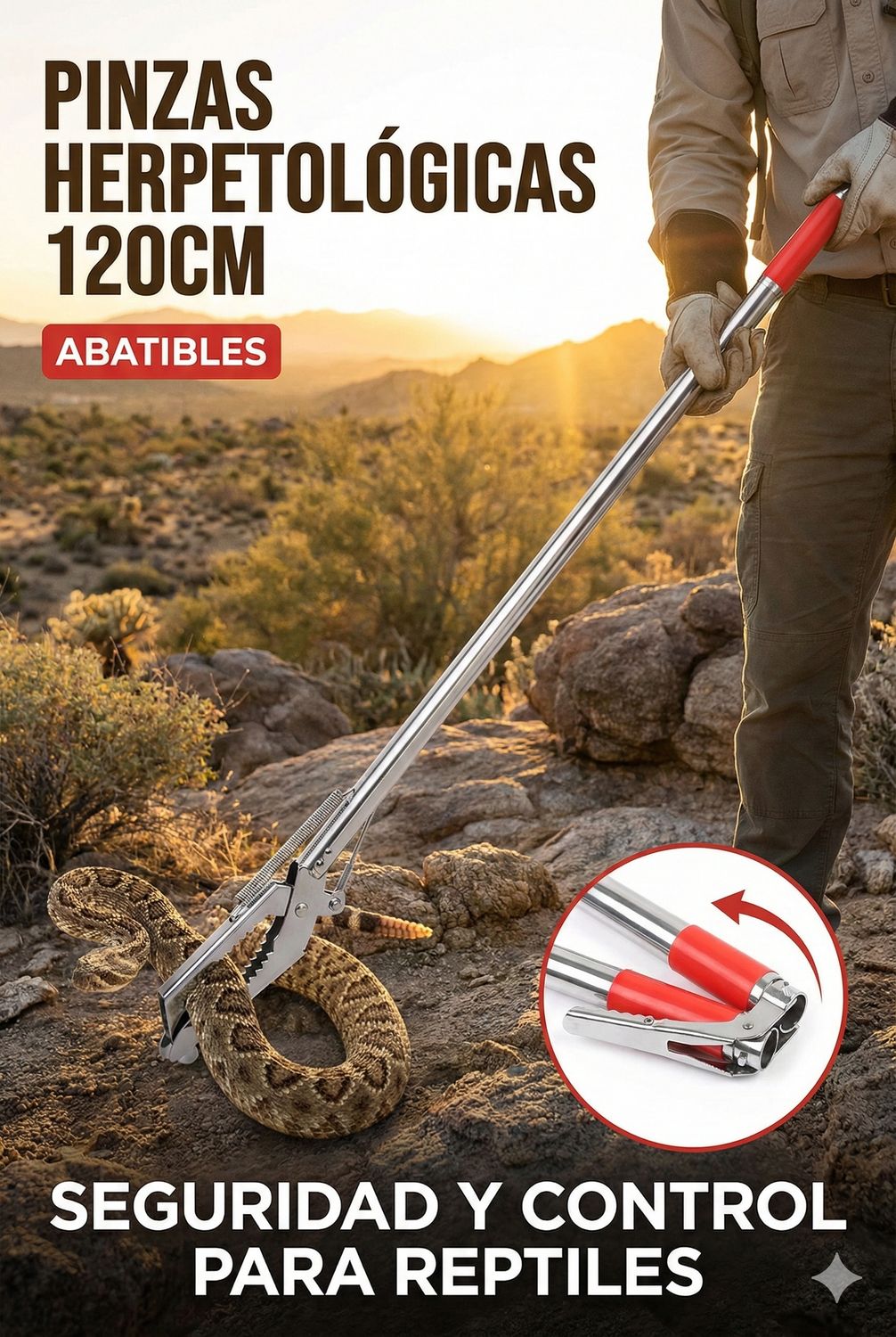 PINZAS HERPETOLOGICAS PLEGABLES 120cm