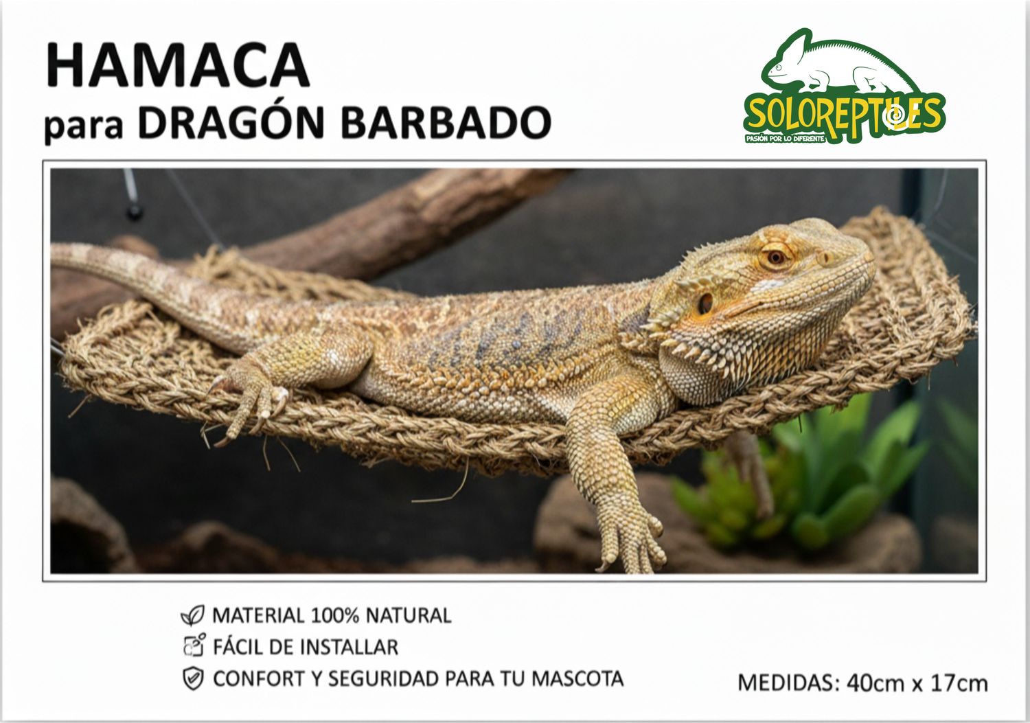 HAMACA PARA DRAGON BARBADO E IGUANAS