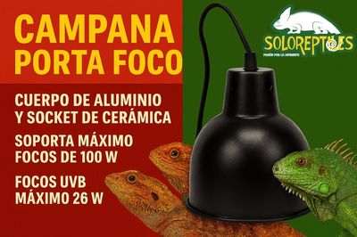 CAMPANA PORTA FOCO NACIONAL NEGRA GRANDE 16x18cm