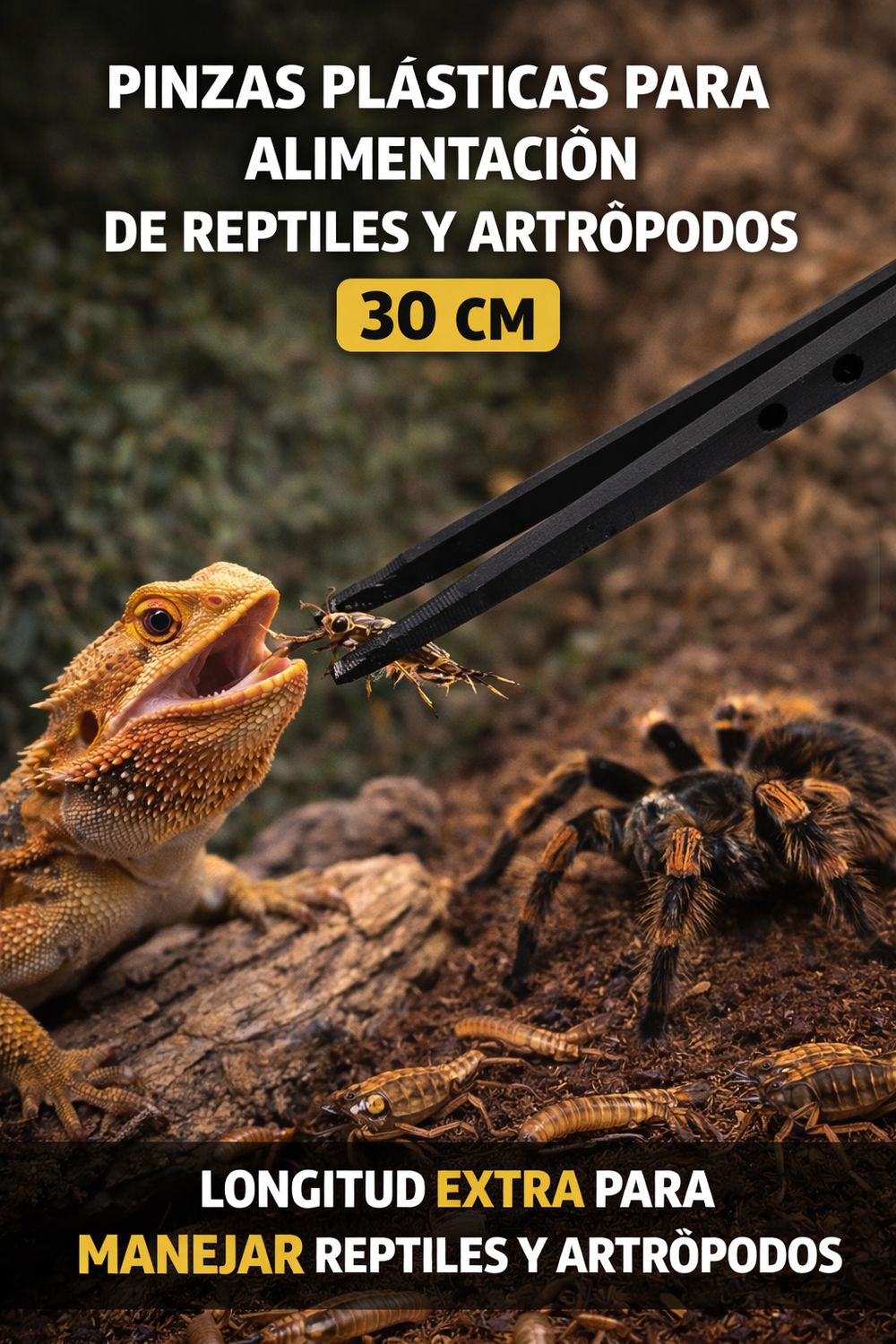 PINZAS DE PLASTICO PARA ALIMENTACION 30 cm