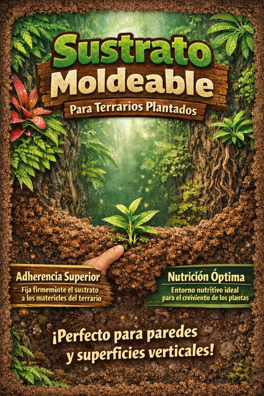 Sustrato Moldeable para Terrarios Plantados
