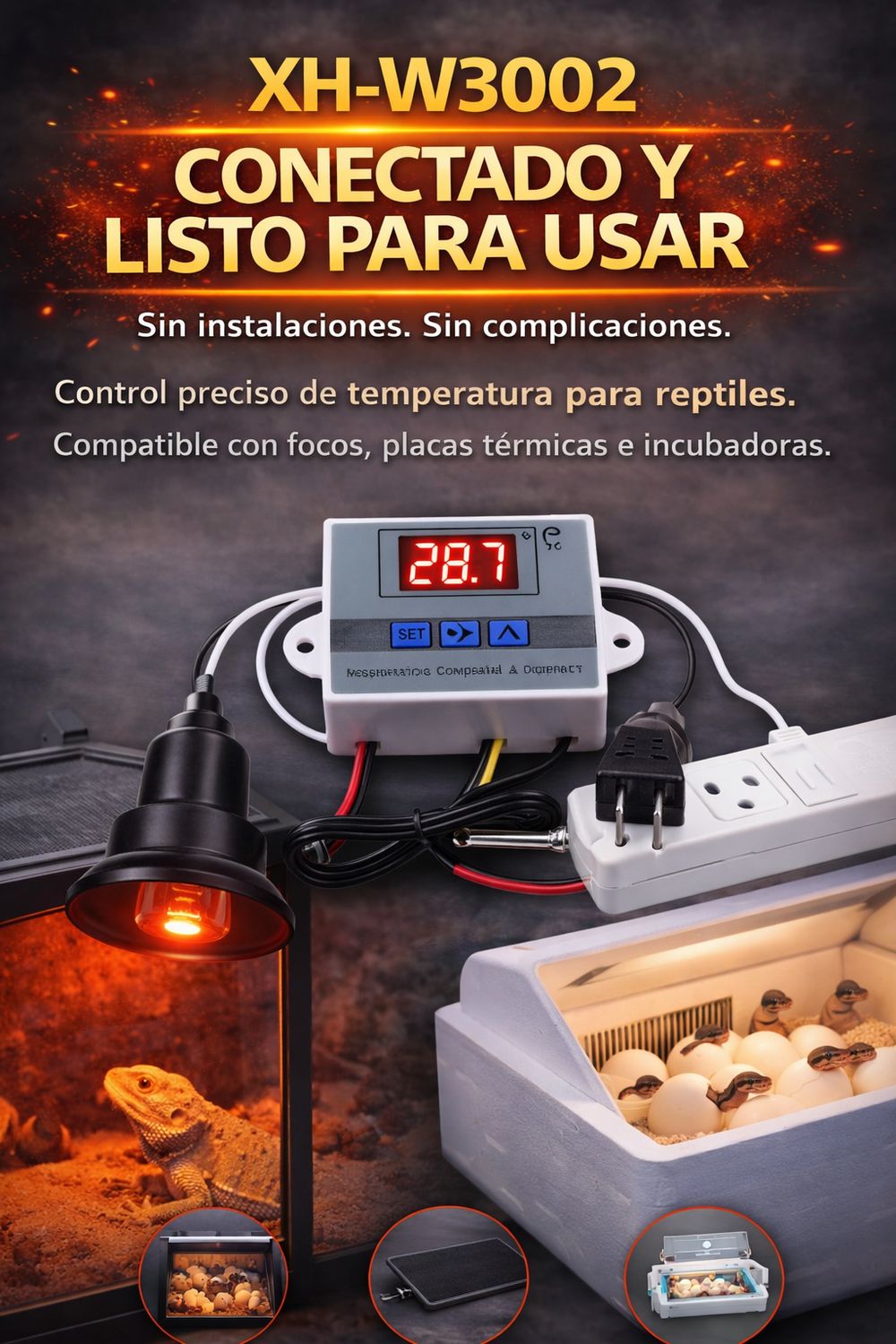 TERMOSTATO XH-W3002. CONECTADO Y LISTO PARA USAR