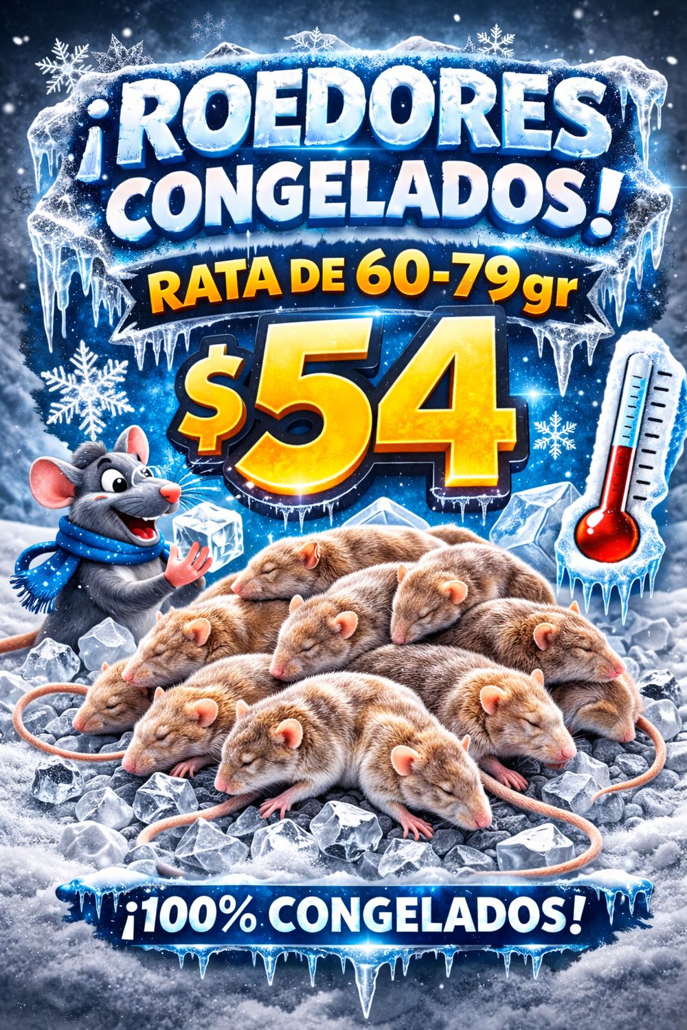 ROEDOR CONGELADO RATA 60-79gr
