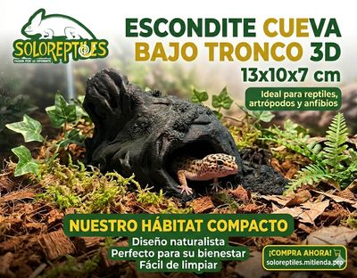 ESCONDITE  CUEVA BAJO TRONCO 3D