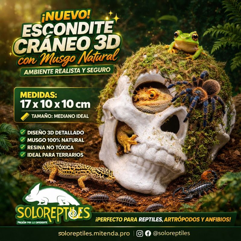 ESCONDITE CALAVERA MEDIANO IMPRESIÓN 3D CON MUSGO