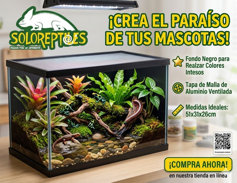 TERRARIO PECERA GRANDE 40 LT 53X30X26