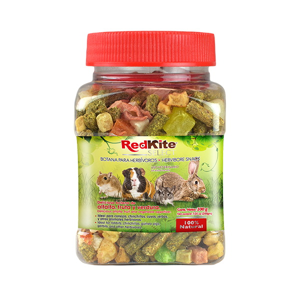 BOTANA PARA HERVIBOROS (FRUTA, ALFALFA Y VERDURA) 200gr