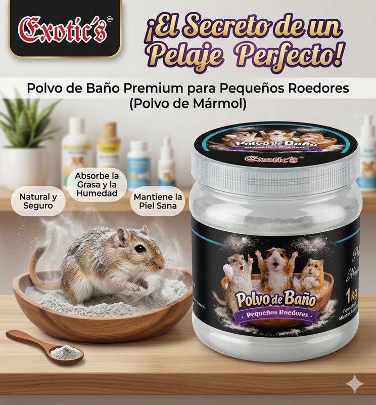 POLVO DE BAÑO PARA PEQUEÑOS ROEDORES