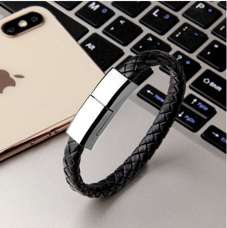 USB Charge Bracelet BLACK 20cm Iphone