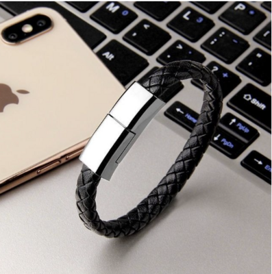USB Charge Bracelet BLACK 22,5cm TypeC