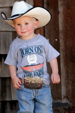 Cinch Toddler Born On The Farm Tee Grey