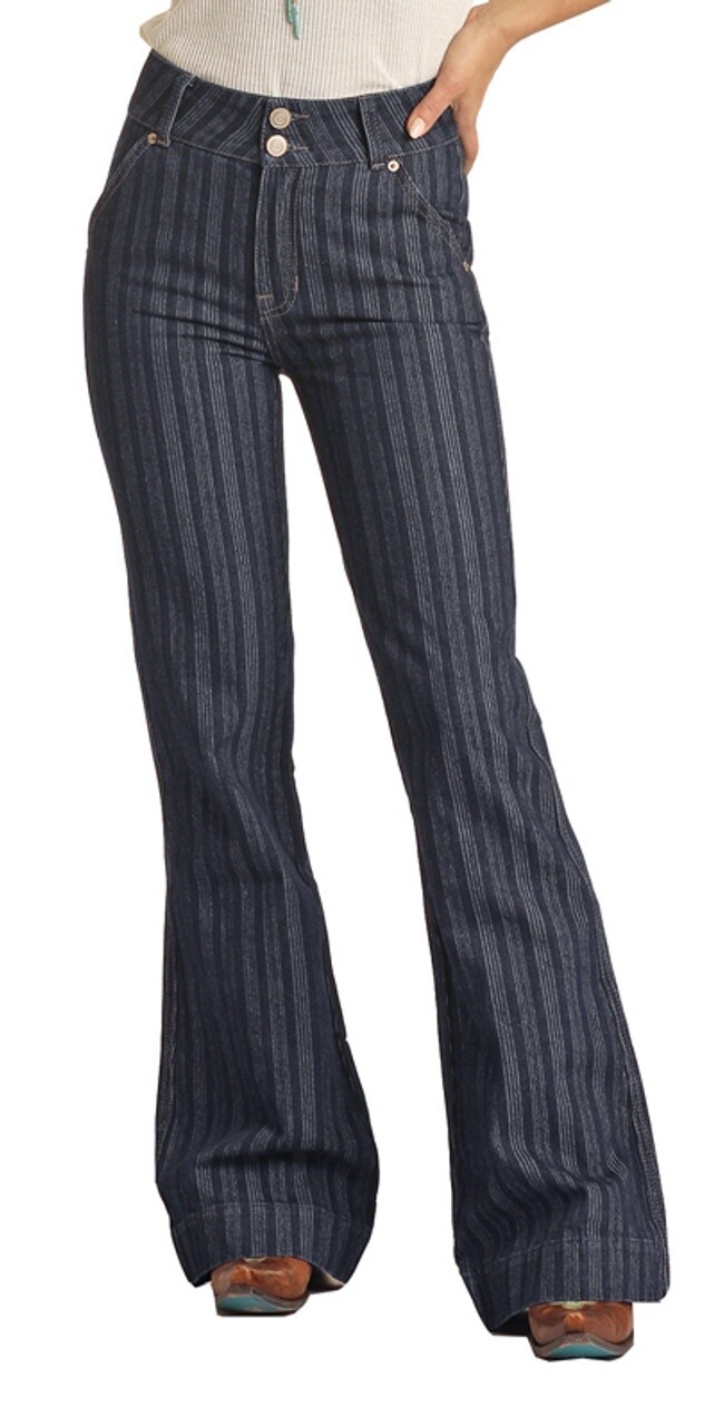 Rock &amp; Roll Women&#39;s High Rise Striped Jacquard Trouser