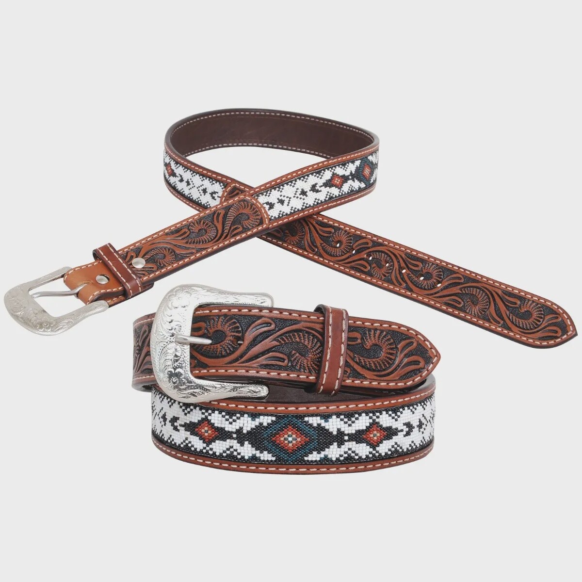 Circle Y Infinity Green Diamond Belt
