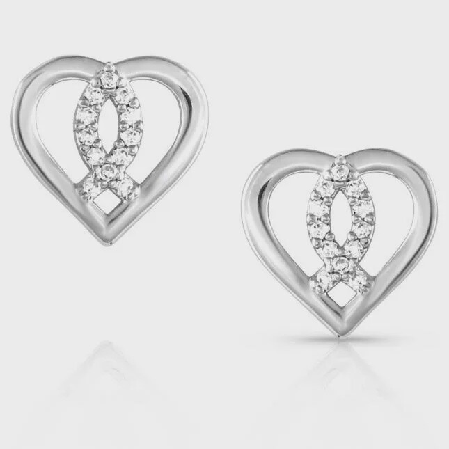 Connected In Faith Crystal Post Earrings