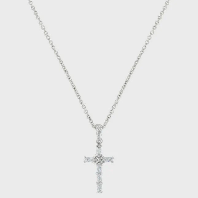 Acadian Cross Baguette Necklace
