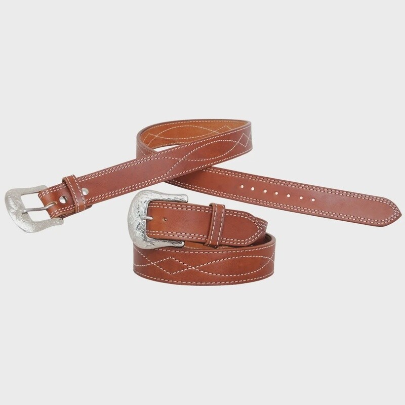 Circle Y Stitched Leather Belt