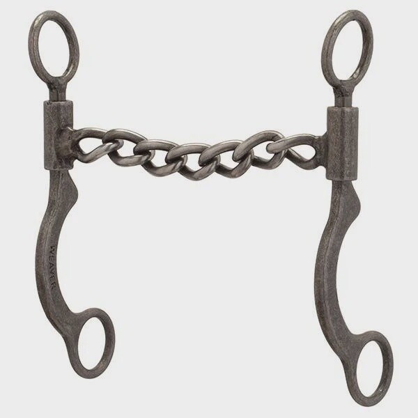 PRO SERIES SHORT 6-1/2&quot; CHEEK HORSE BIT, BUFFED BLACK CHAIN