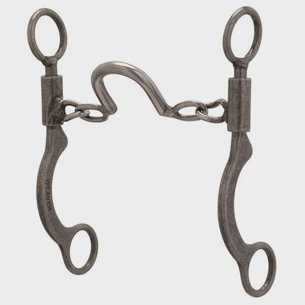 PRO SERIES SHORT 6-1/2&quot; CHEEK HORSE BIT, BUFFED BLACK CHAIN PORT