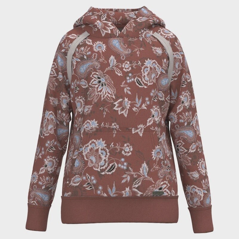 “Chaparral” Hooey Youth Ladies Marsala Floral Print Hoody