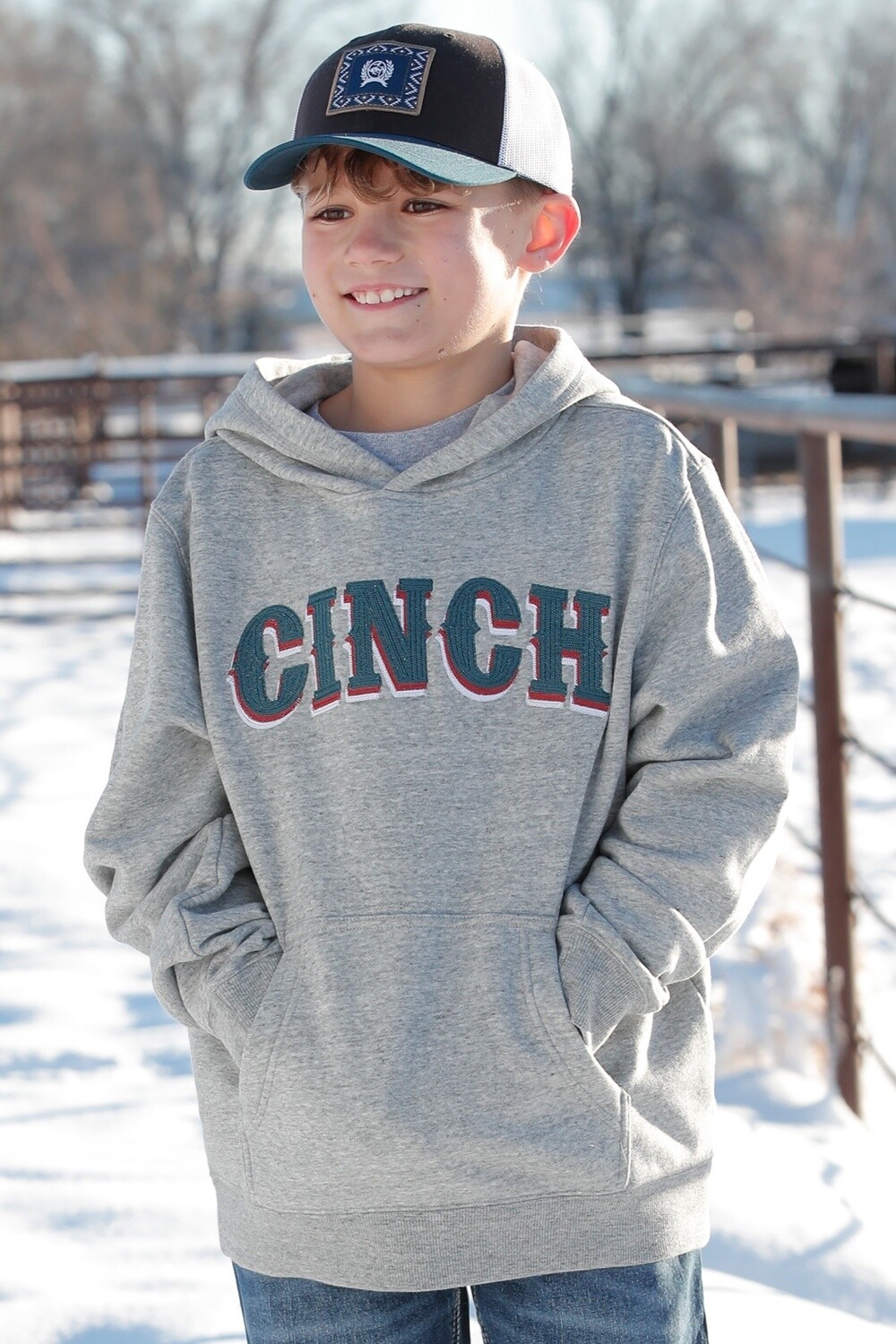 Cinch Boys Pullover Grey Hoodie