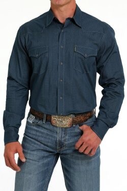 CINCH MEN'S MODERN FIT SNAP WESTERN SHIRT - NAVY