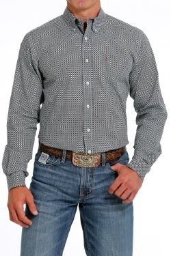 CINCH MEN&#39;S MODERN FIT BUTTON-DOWN WESTERN SHIRT - LIGHT BLUE