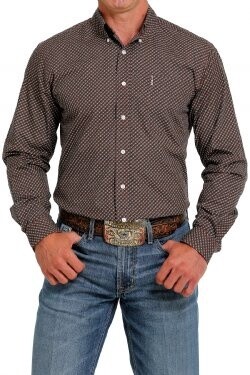 CINCH MEN'S MODERN FIT BUTTON-DOWN WESTERN SHIRT - BROWN